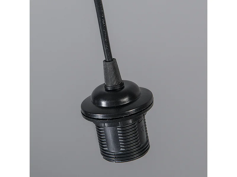 Suspension moderne noire avec abat-jour blanc 45 cm - Pendant