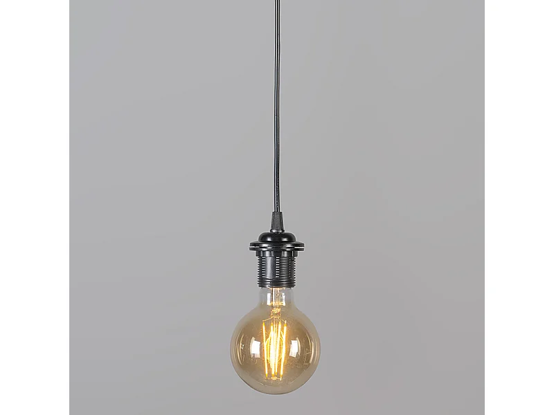 Suspension moderne noire avec abat-jour blanc 45 cm - Pendant