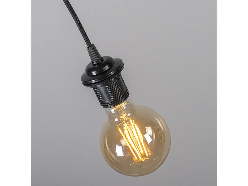 Suspension moderne noire avec abat-jour blanc 45 cm - Pendant