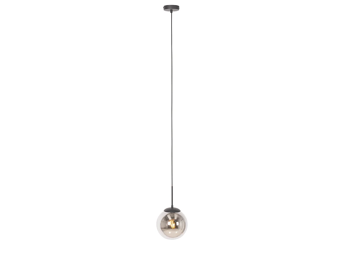 Suspension Art Déco noire avec verre fumé - Flore