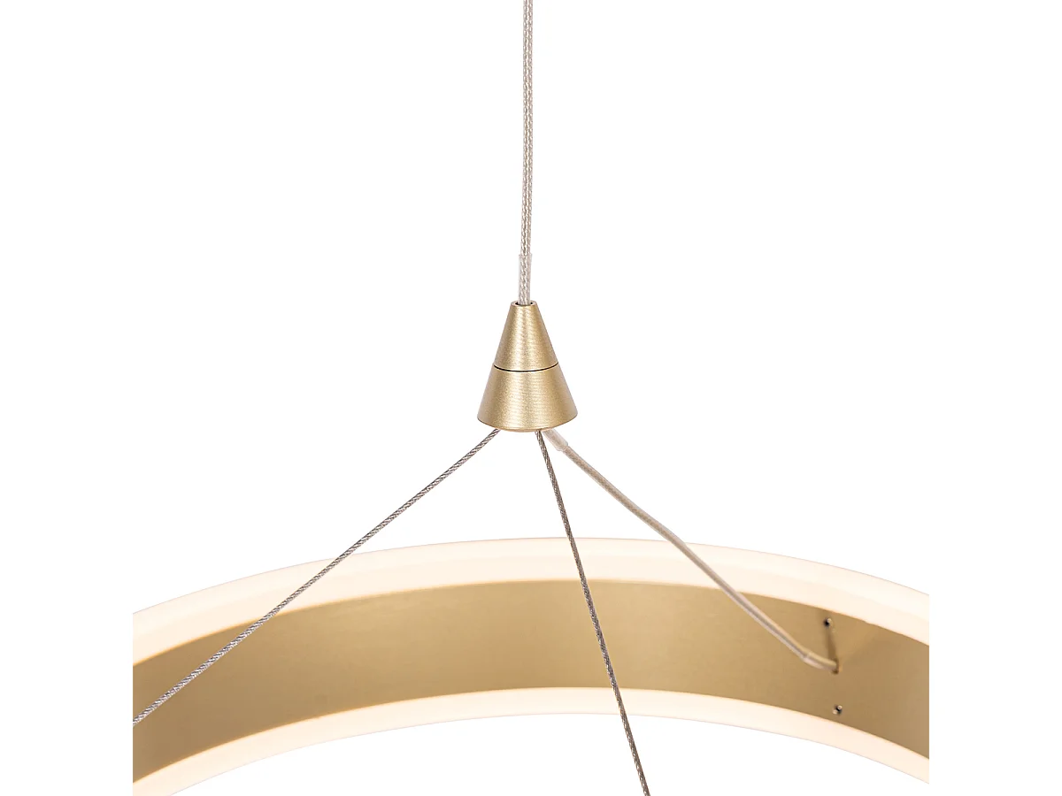 Lampe à suspension ronde en laiton avec LED dimmable en 3 étapes 3 lumières - Lyani