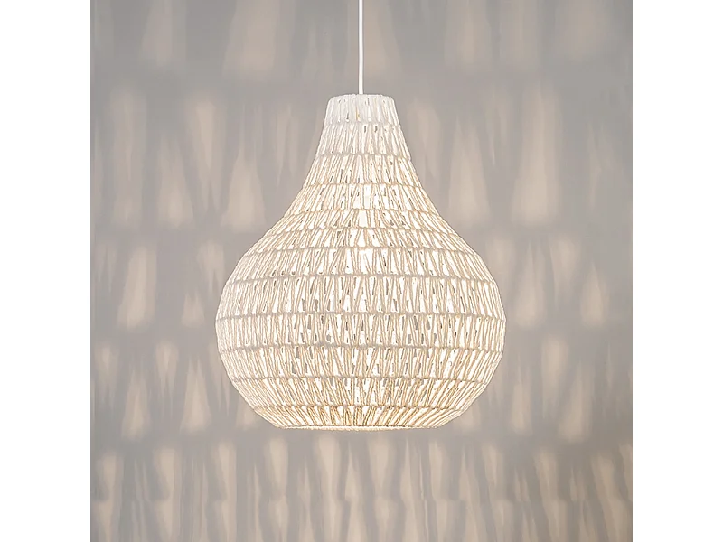 Lampe à suspension scandinave blanche 45 cm - Lina Drop