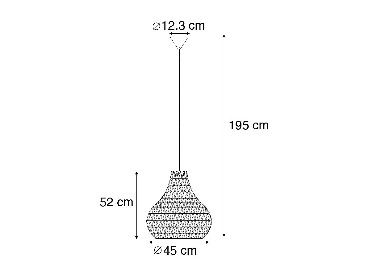 Lampe à suspension scandinave blanche 45 cm - Lina Drop