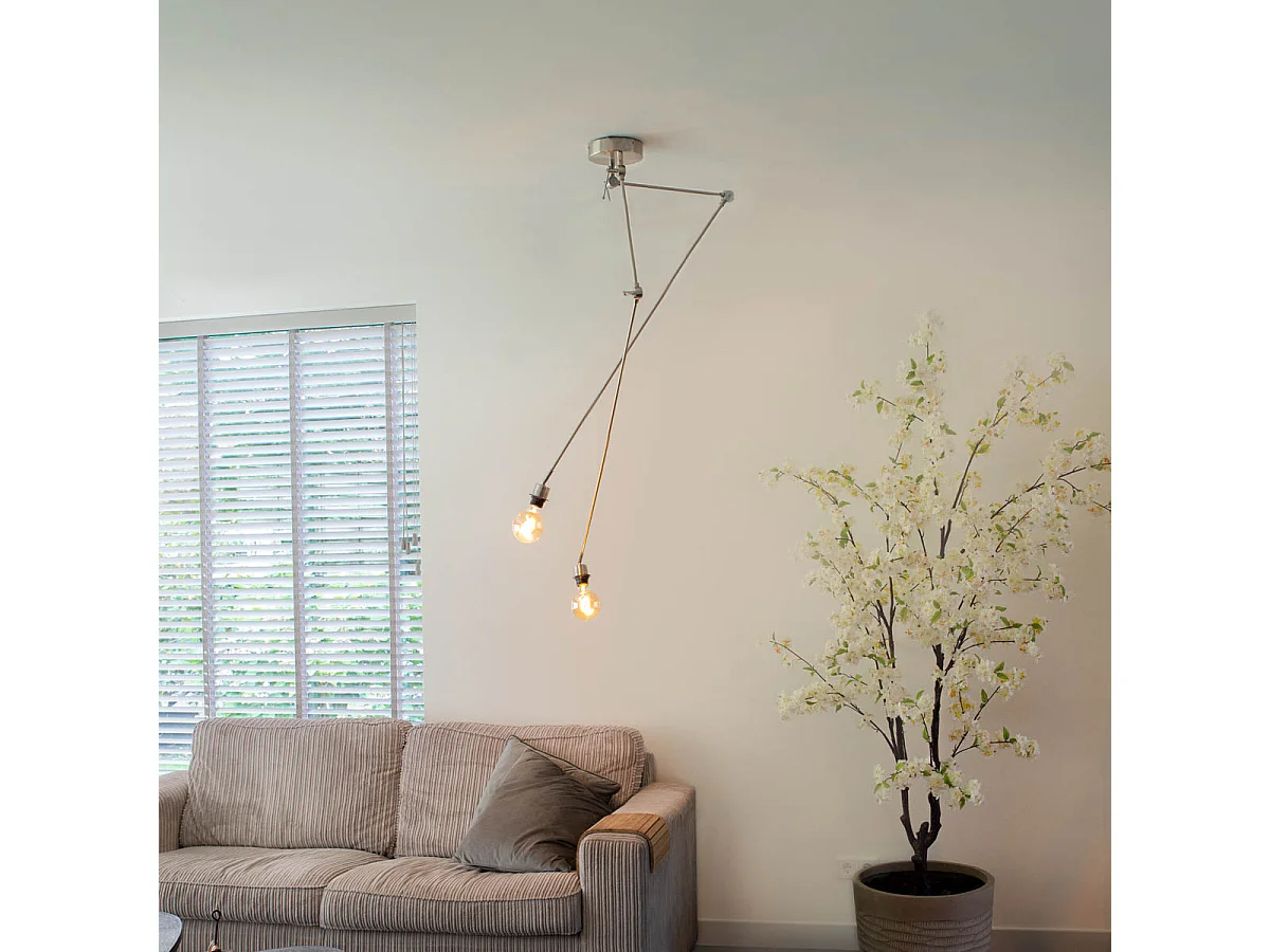 Lampe à suspension moderne en acier sans abat-jour - Blitz II