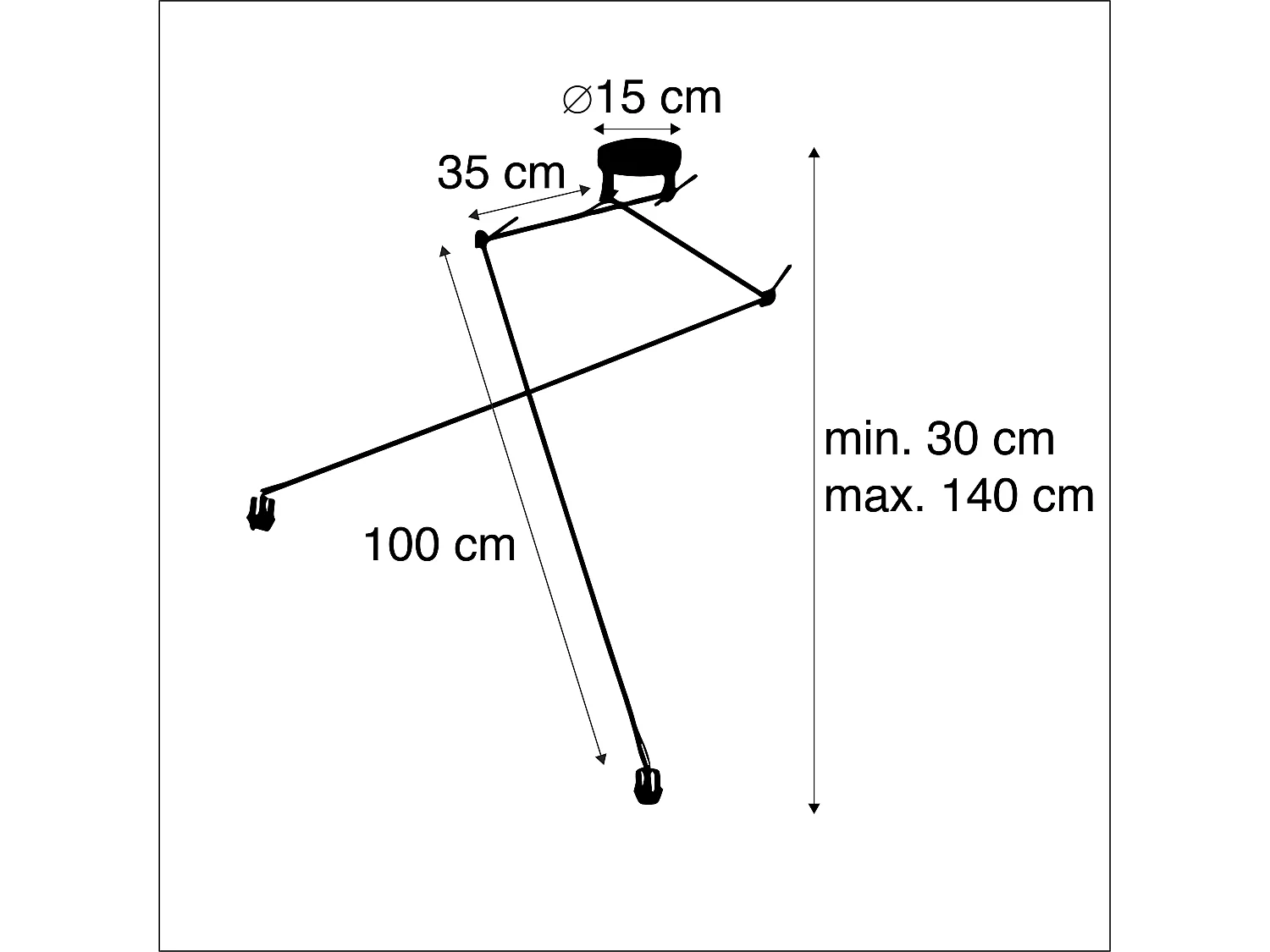 Lampe à suspension moderne en acier sans abat-jour - Blitz II