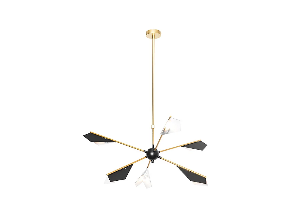 Suspension design noire et dorée 6 lumières - Sinem
