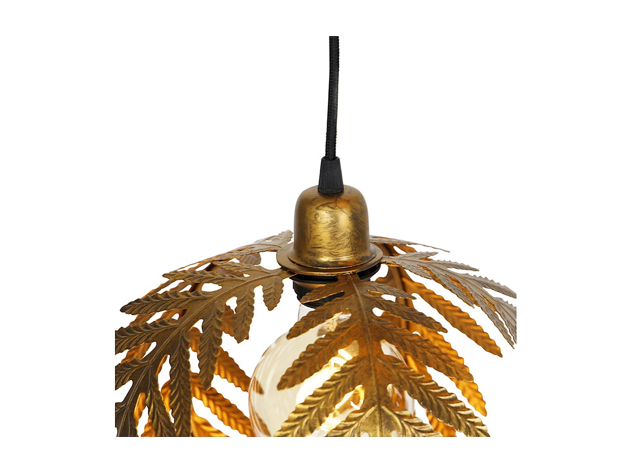 Suspension vintage ronde dorée 3 lumières - Botanica