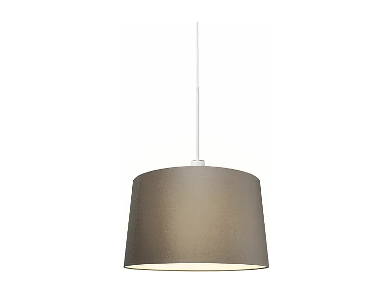Lampe à suspension moderne blanc avec abat-jour 45 cm taupe - Combi 1