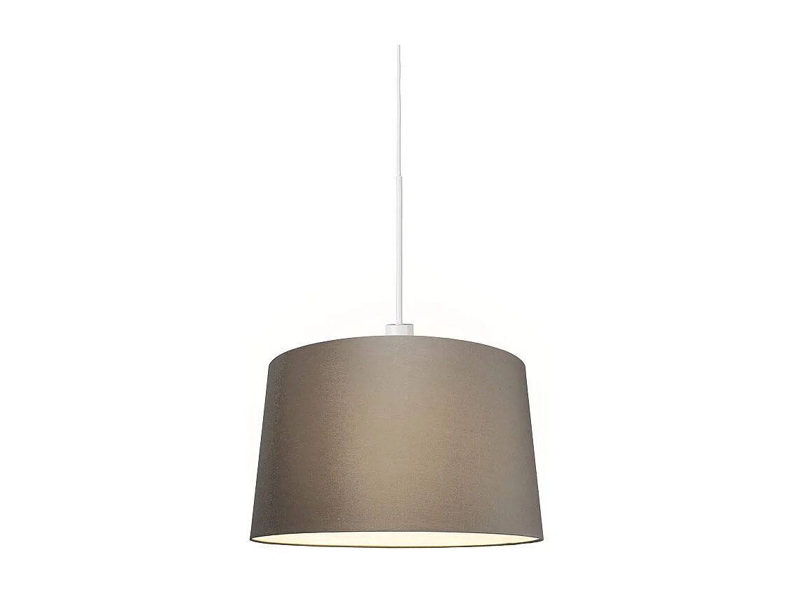 Suspension moderne blanche avec abat-jour 45 cm taupe - Combi 1