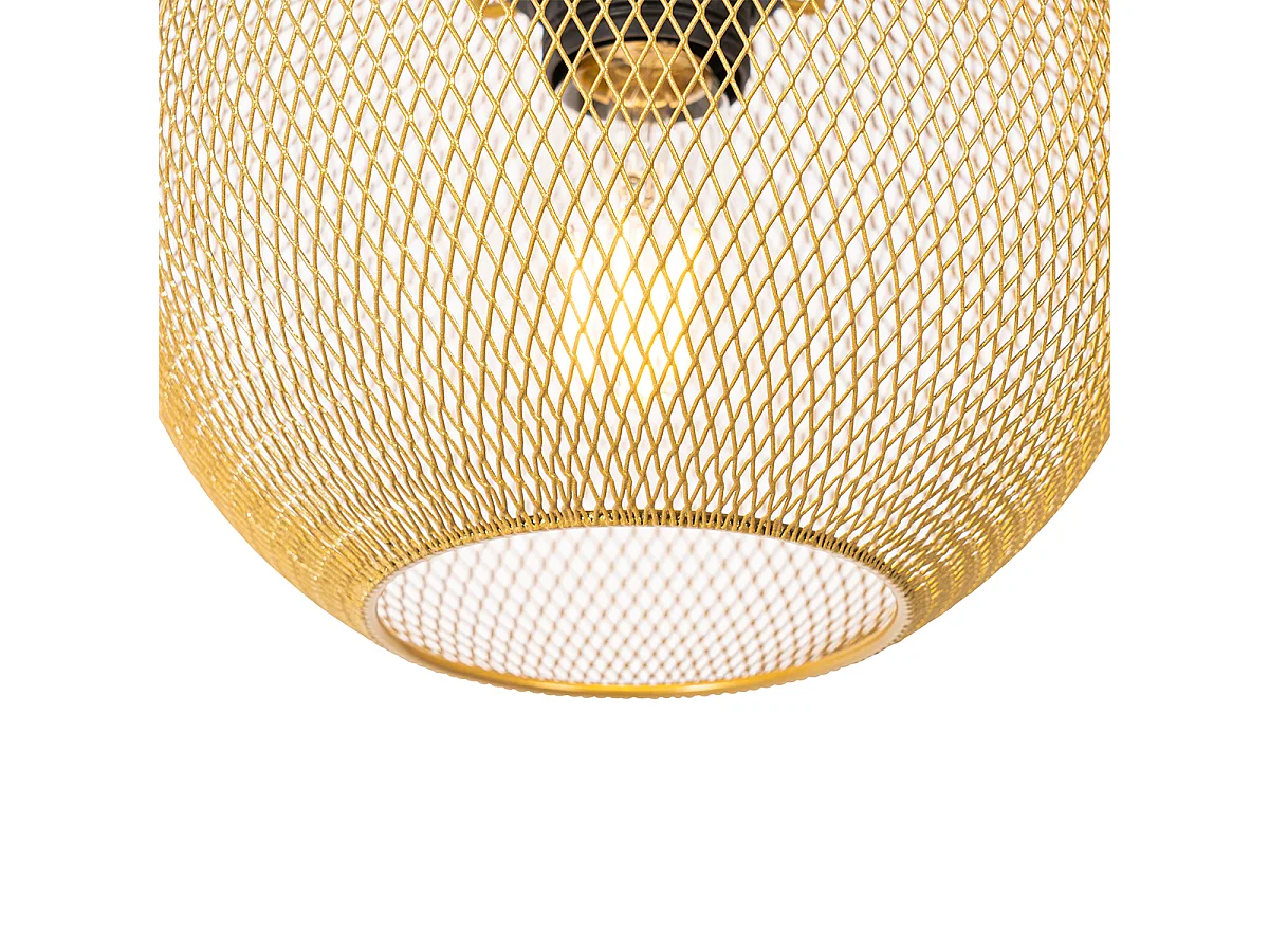 Suspension industrielle dorée 3 lumières - Flor