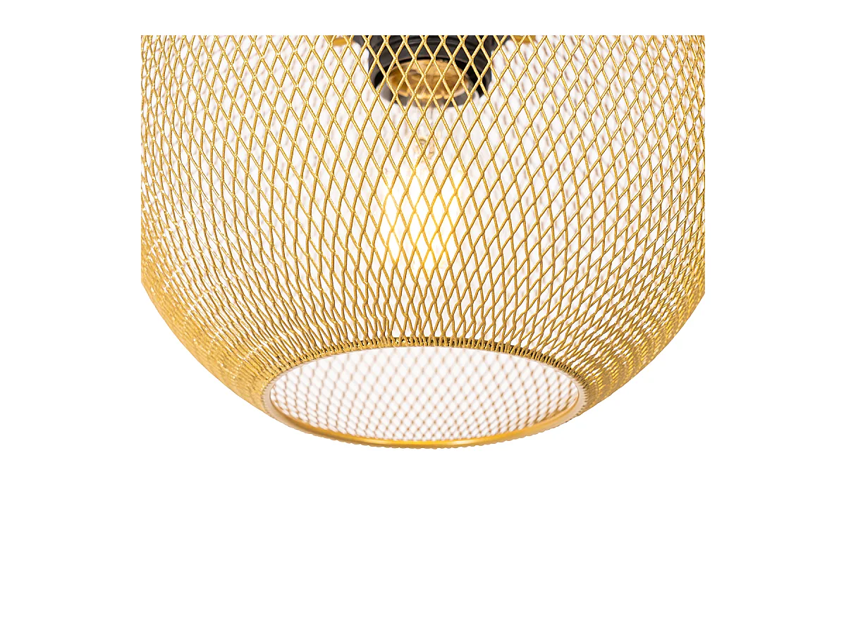 Suspension industrielle dorée 3 lumières - Flor