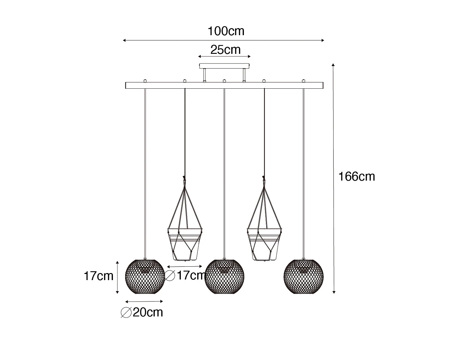 Suspension industrielle dorée 3 lumières - Flor