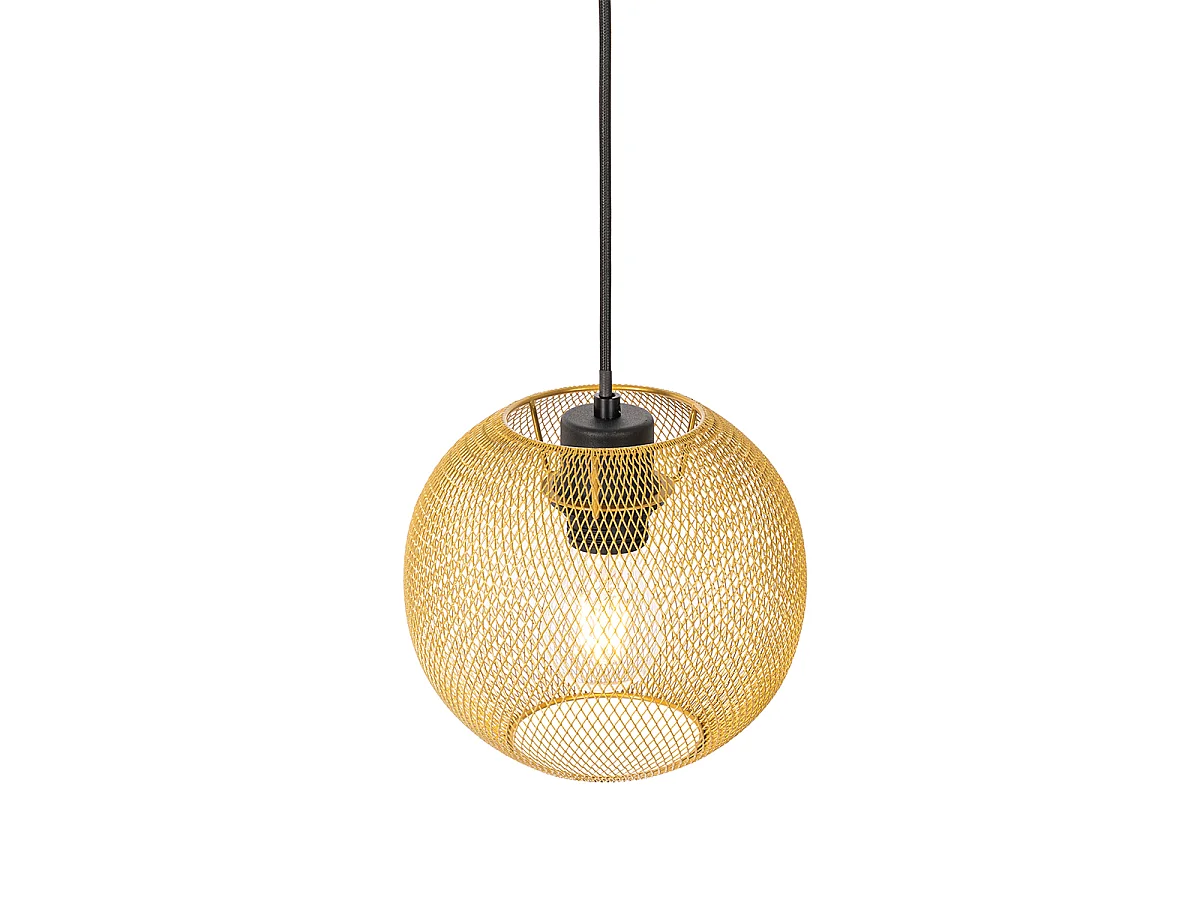 Suspension industrielle dorée 3 lumières - Flor