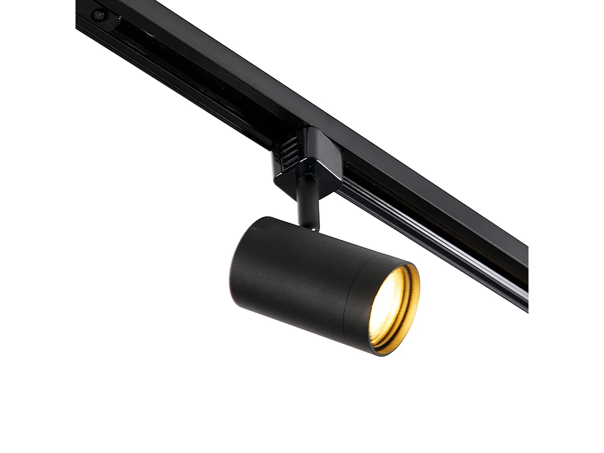 Système de rails d'éclairage intelligent noir monophasé à 10 lumières avec WiFi GU10 - Iconic Jeana