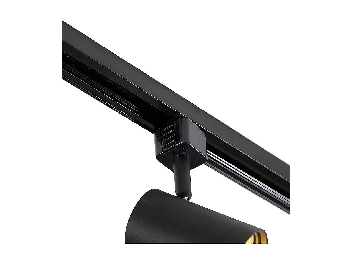 Système de rails d'éclairage intelligent noir monophasé à 10 lumières avec WiFi GU10 - Iconic Jeana