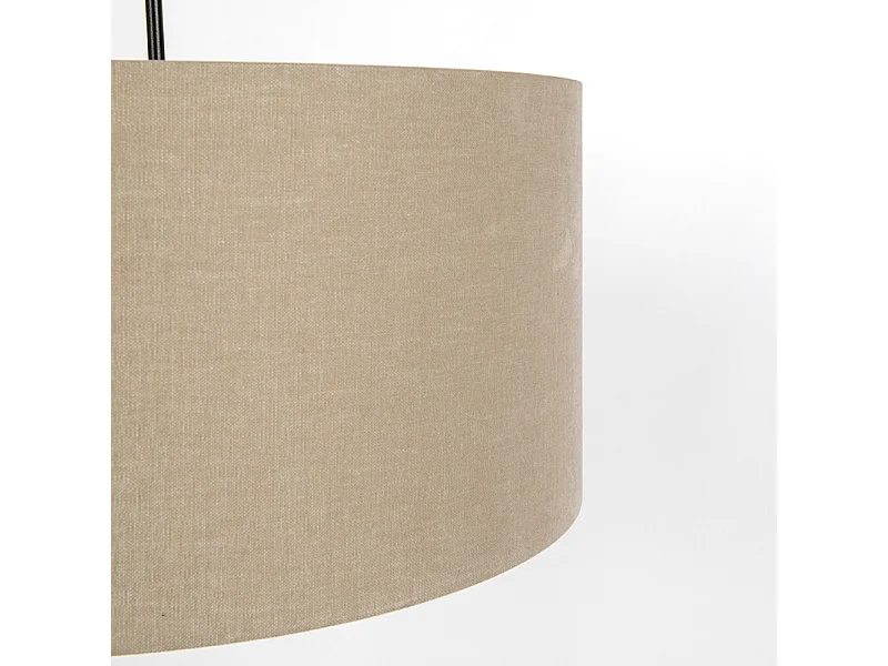 Suspension rustique noire avec abat-jour beige 50 cm - Combi