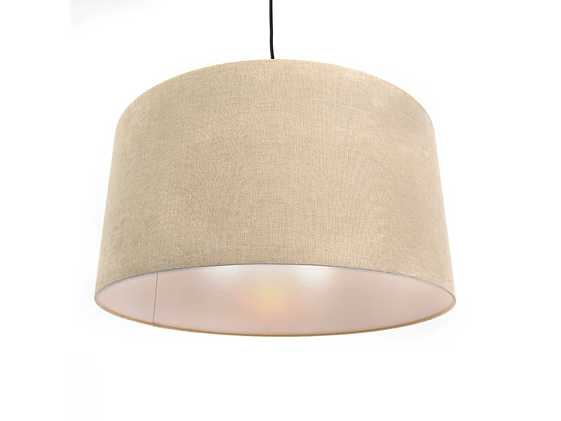 Suspension rustique noire avec abat-jour beige 50 cm - Combi