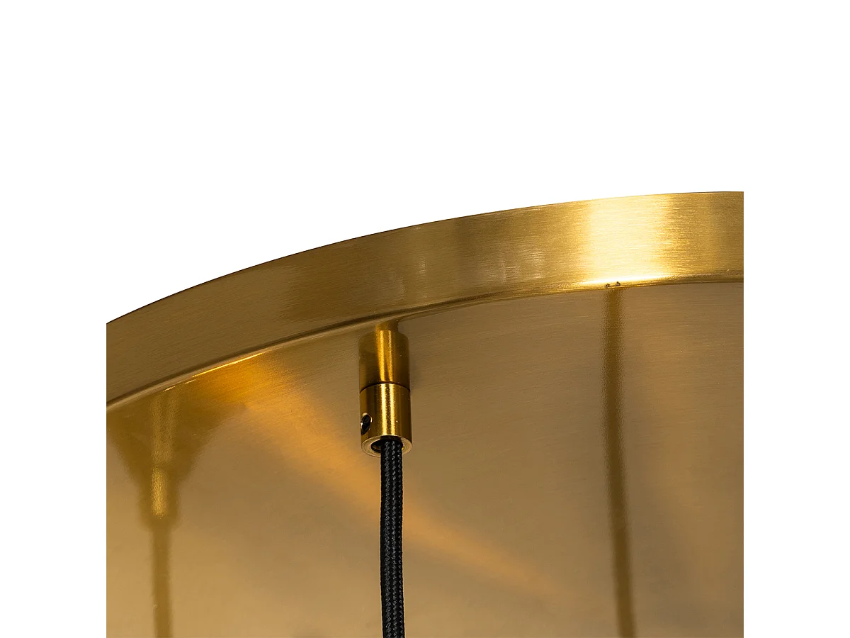 Suspension Art Déco en laiton avec verre bleu rond 7 lumières - Sandra