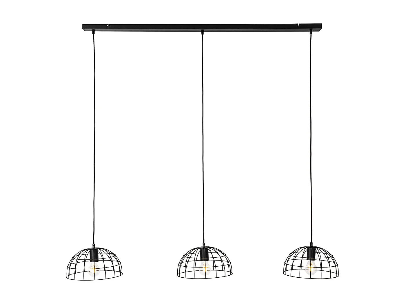 Lampe à suspension industrielle noire 3 lumières - Hanze