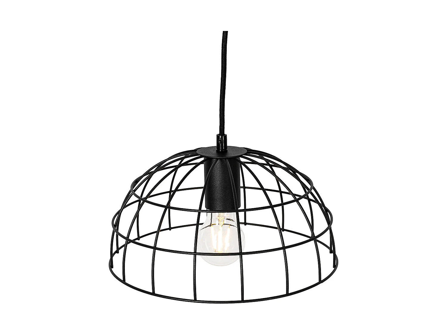 Suspension industrielle noire 3 lumières - Hanze