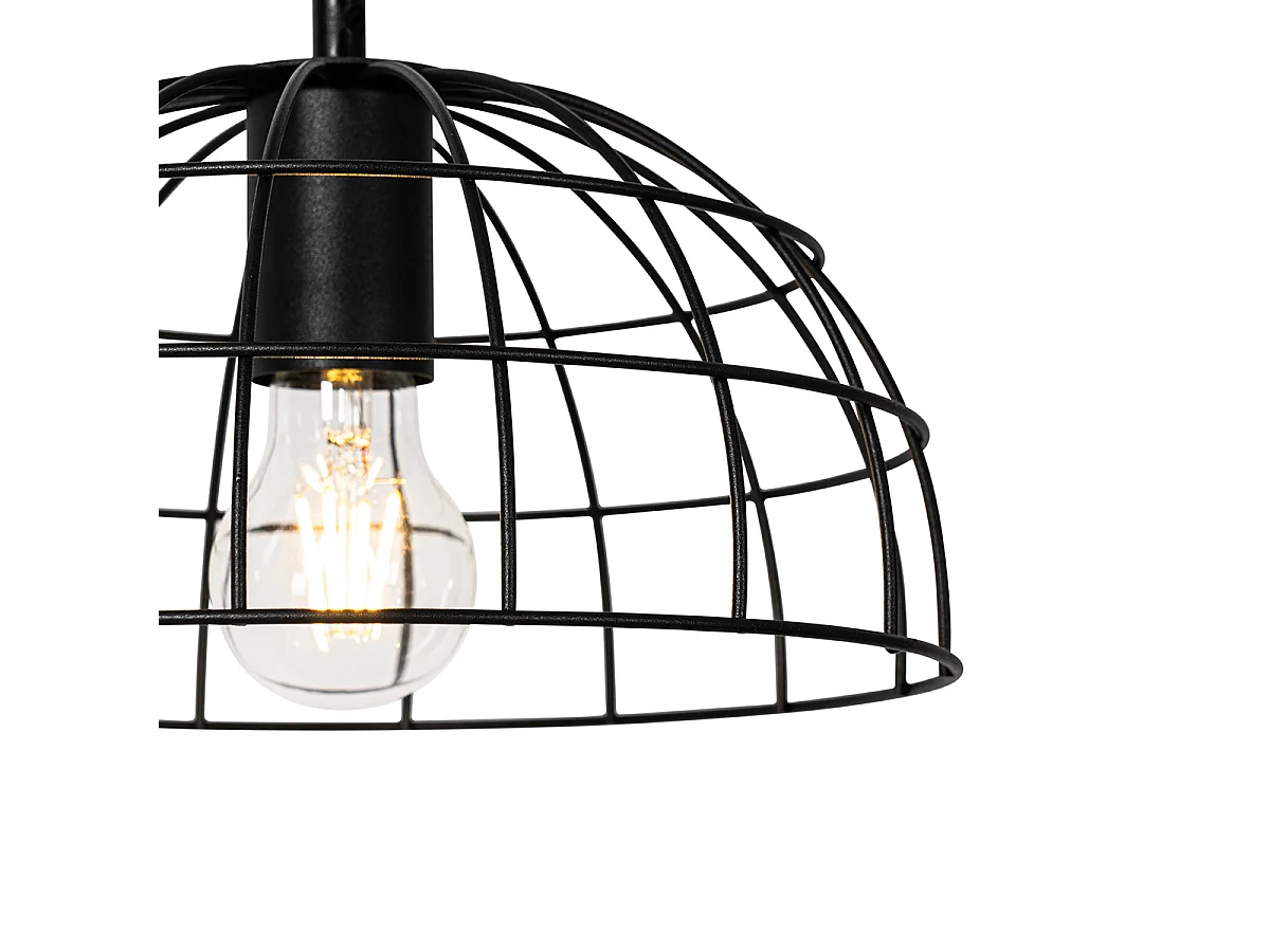 Suspension industrielle noire 3 lumières - Hanze