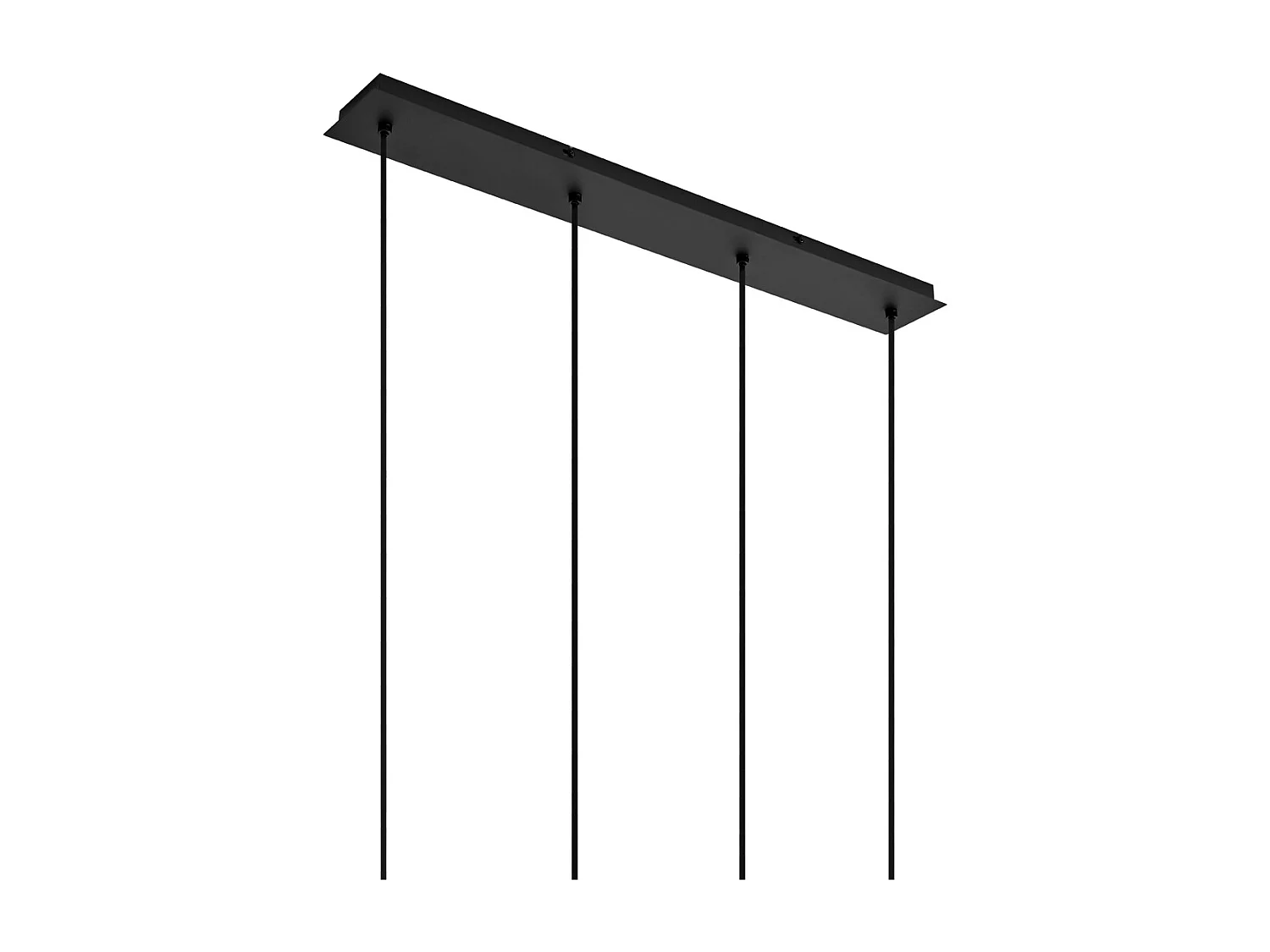 Suspension Art Déco noire avec verre fumé oblong 4 lumières - Vidro