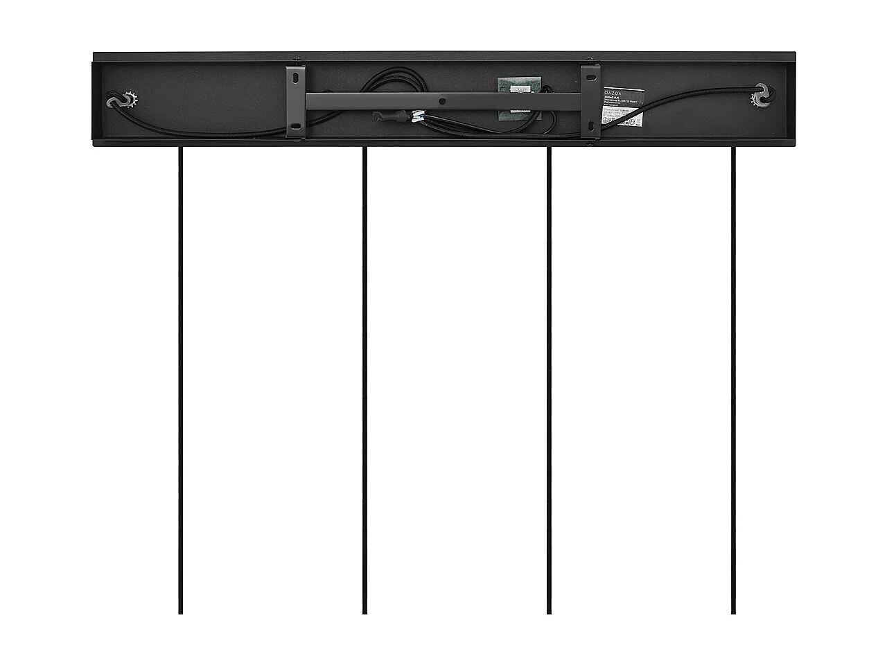 Suspension Art Déco noire avec verre fumé oblong 4 lumières - Vidro