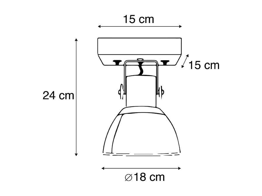 Spot industriel blanc avec bois de manguier 18 cm - Mangues