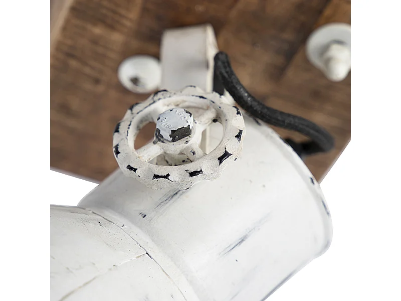 Spot industriel blanc avec bois de manguier 18 cm - Mangues