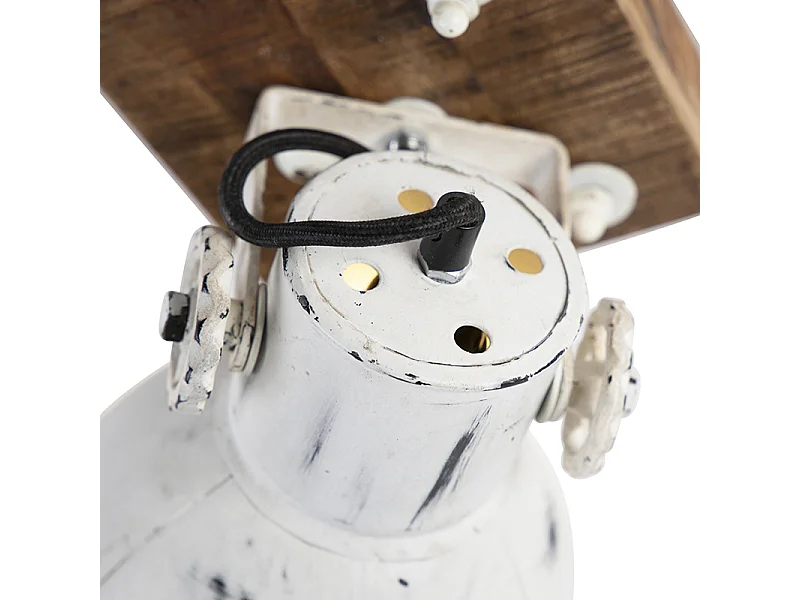 Spot industriel blanc avec bois de manguier 18 cm - Mangues