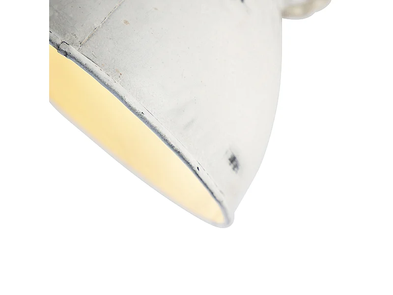 Spot industriel blanc avec bois de manguier 18 cm - Mangoes