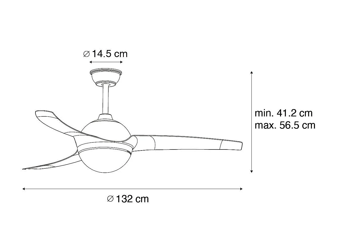 Ventilateur de plafond blanc avec télécommande - Bora