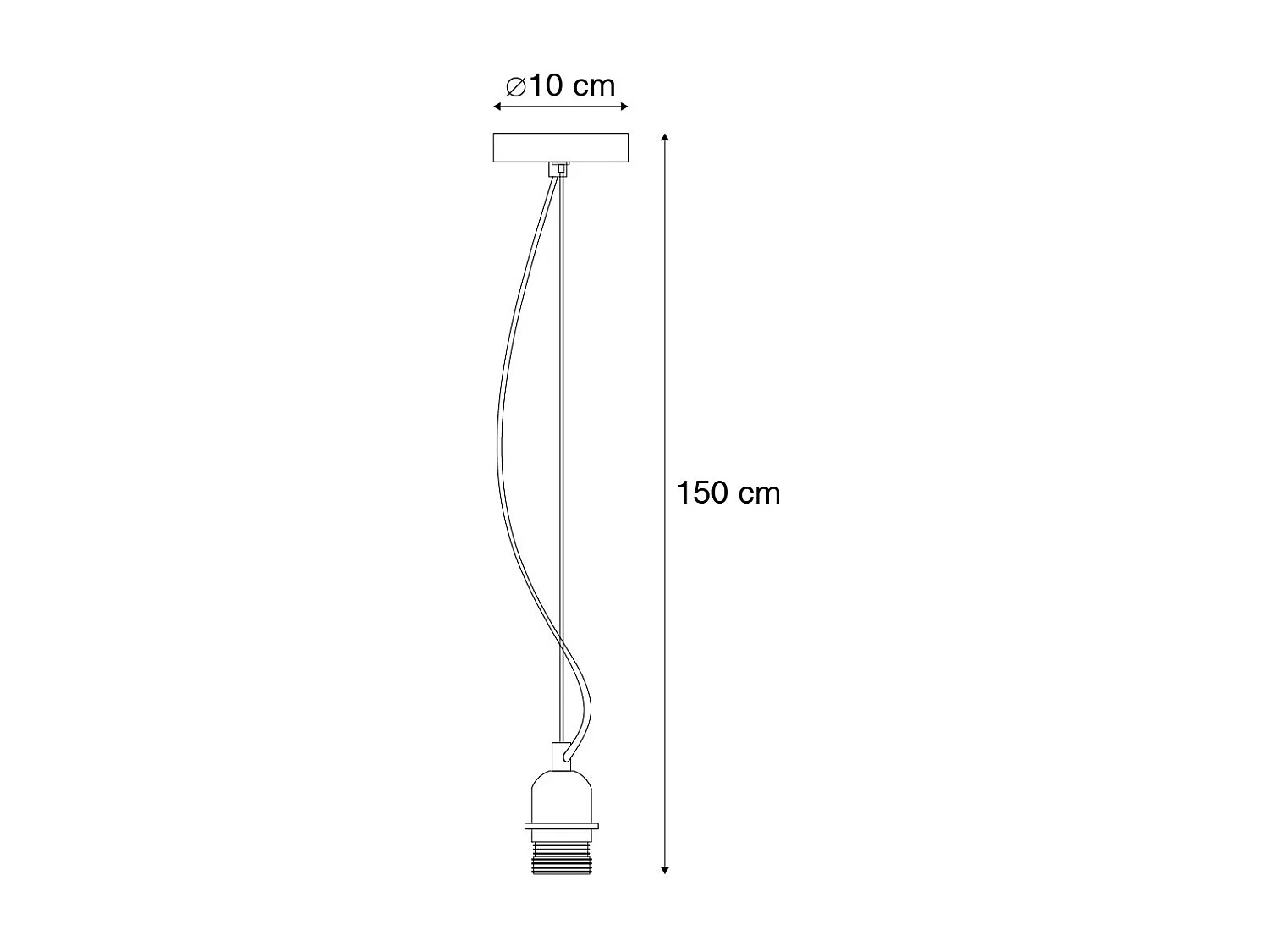 Lampe suspendue en acier sans abat-jour - Cappo 1