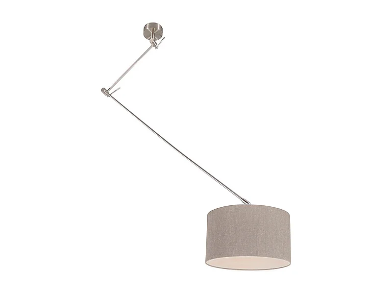 Lampe à suspension acier avec abat-jour 35 cm gris vieux réglable - Blitz I