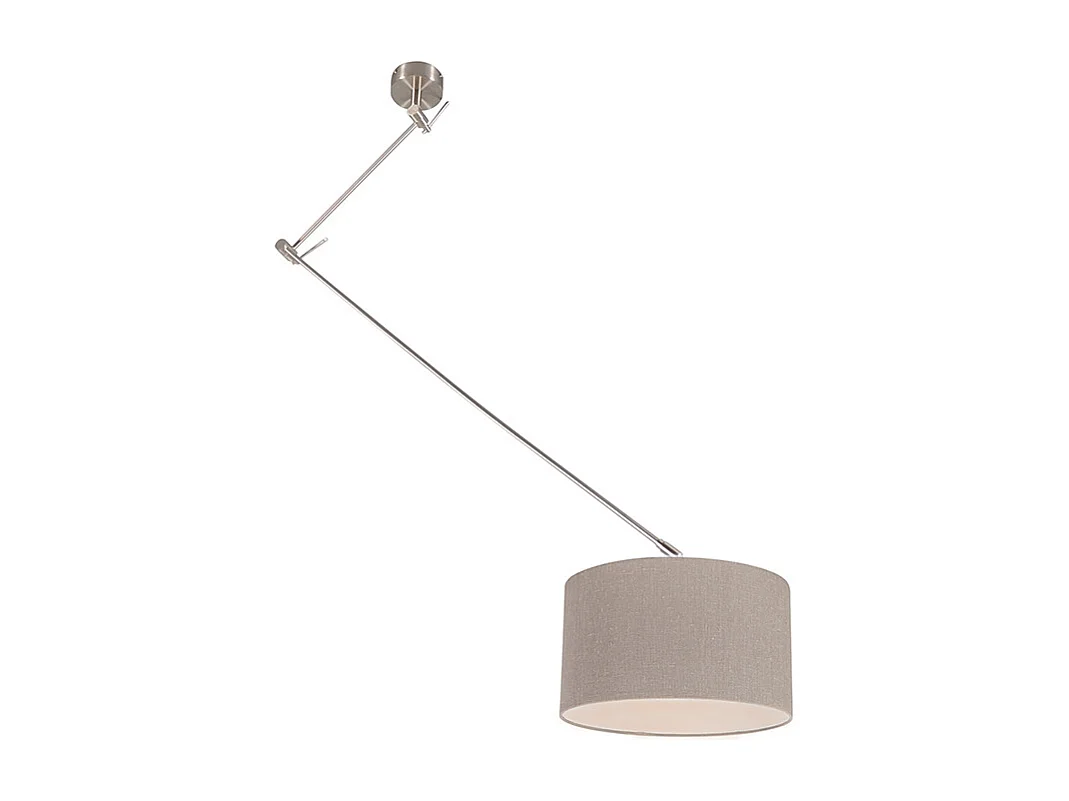 Lampe à suspension acier avec abat-jour 35 cm gris vieux réglable - Blitz I