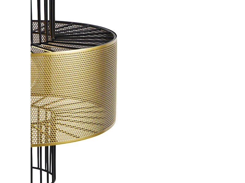 Lampe à suspension design or avec noir 30 cm - Tess