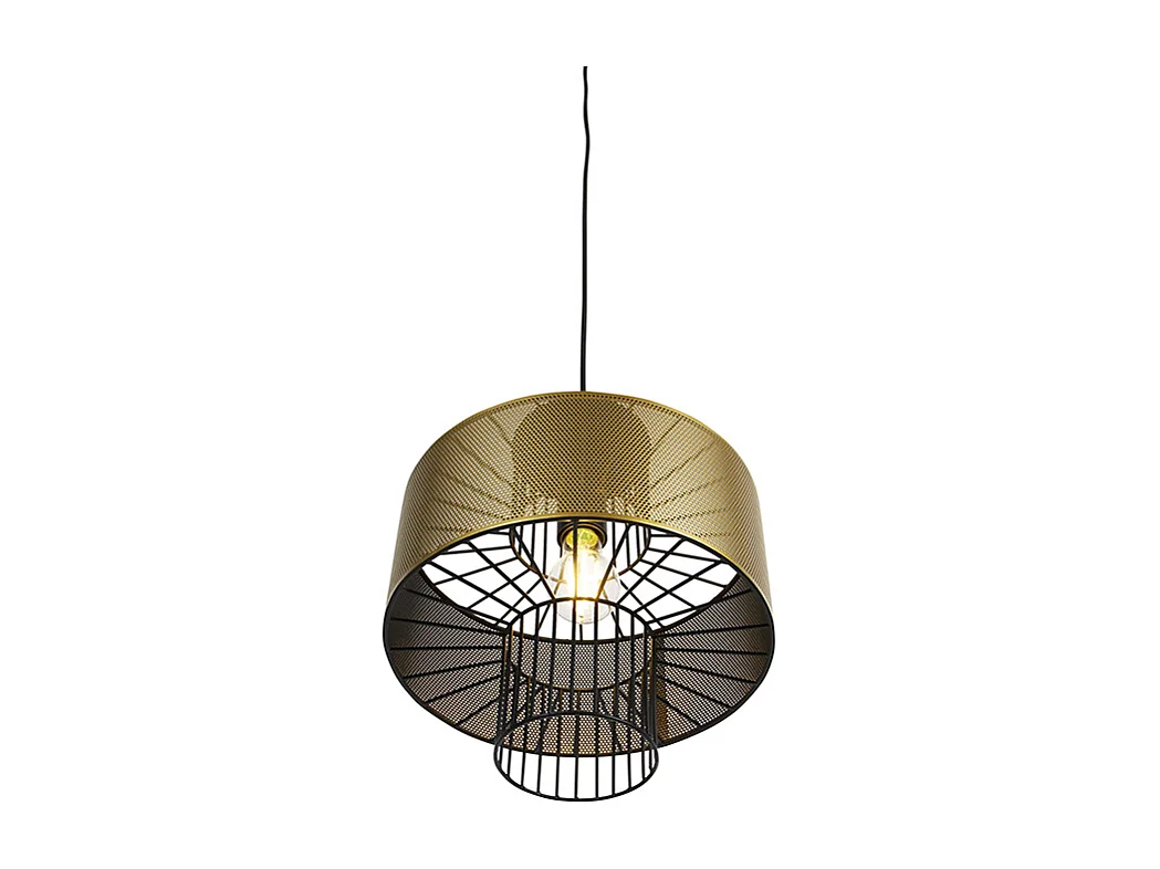 Suspension design dorée avec noir 30 cm - Tess