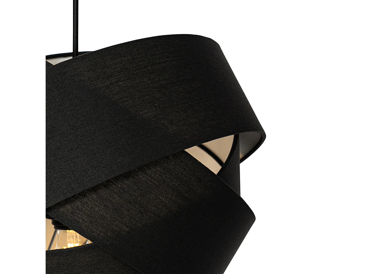 Lampe à suspension moderne noire - Tissu