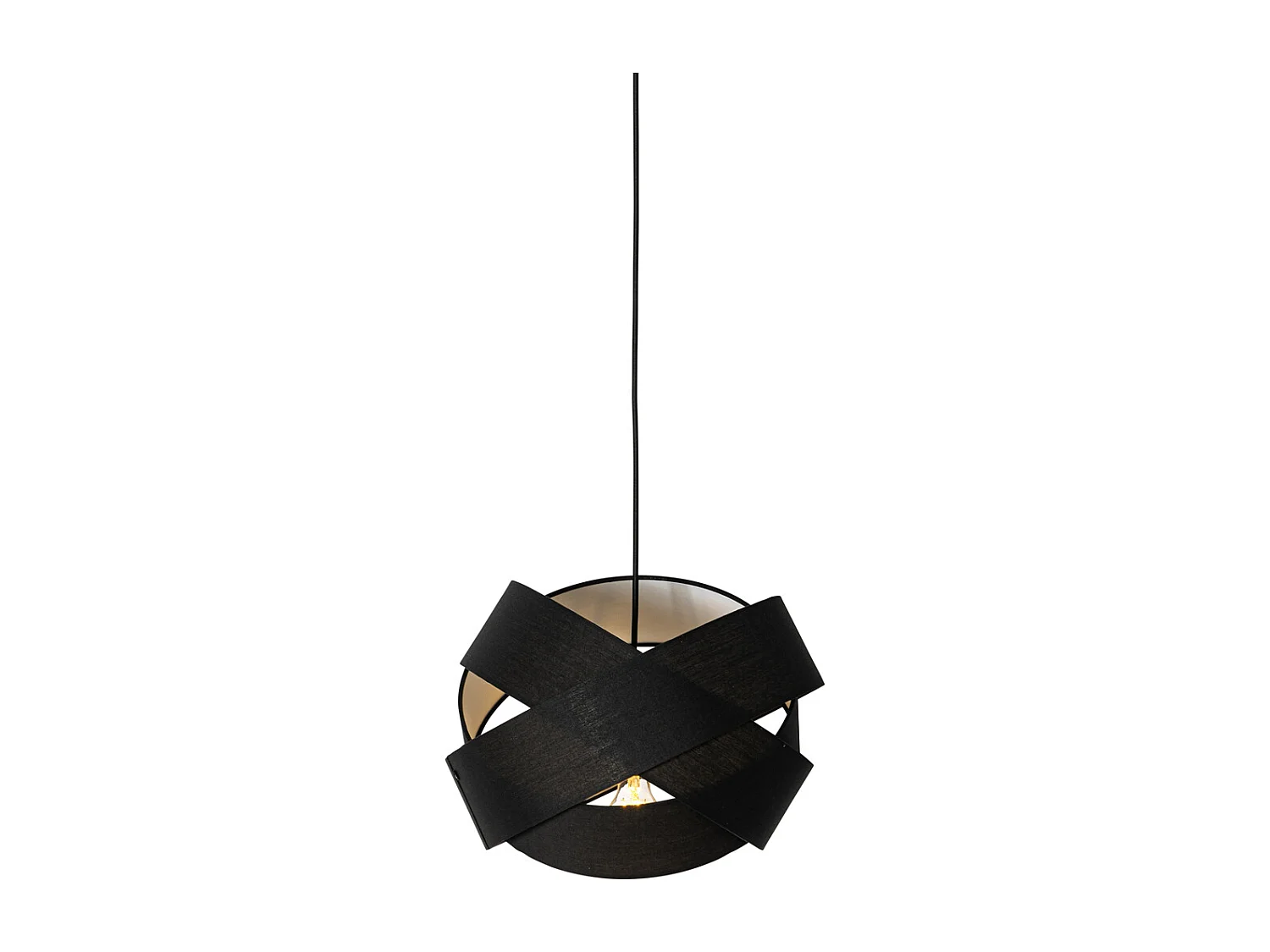 Lampe à suspension moderne noire - Tissu