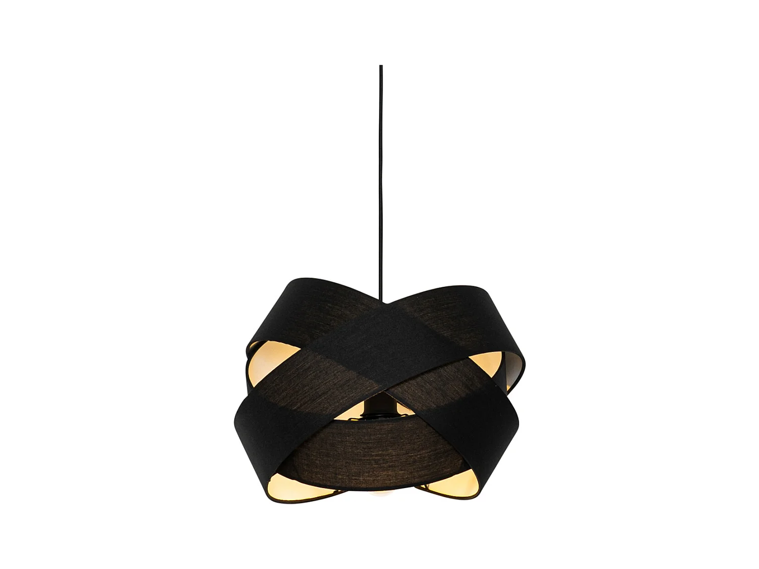 Lampe à suspension moderne noire - Tissu