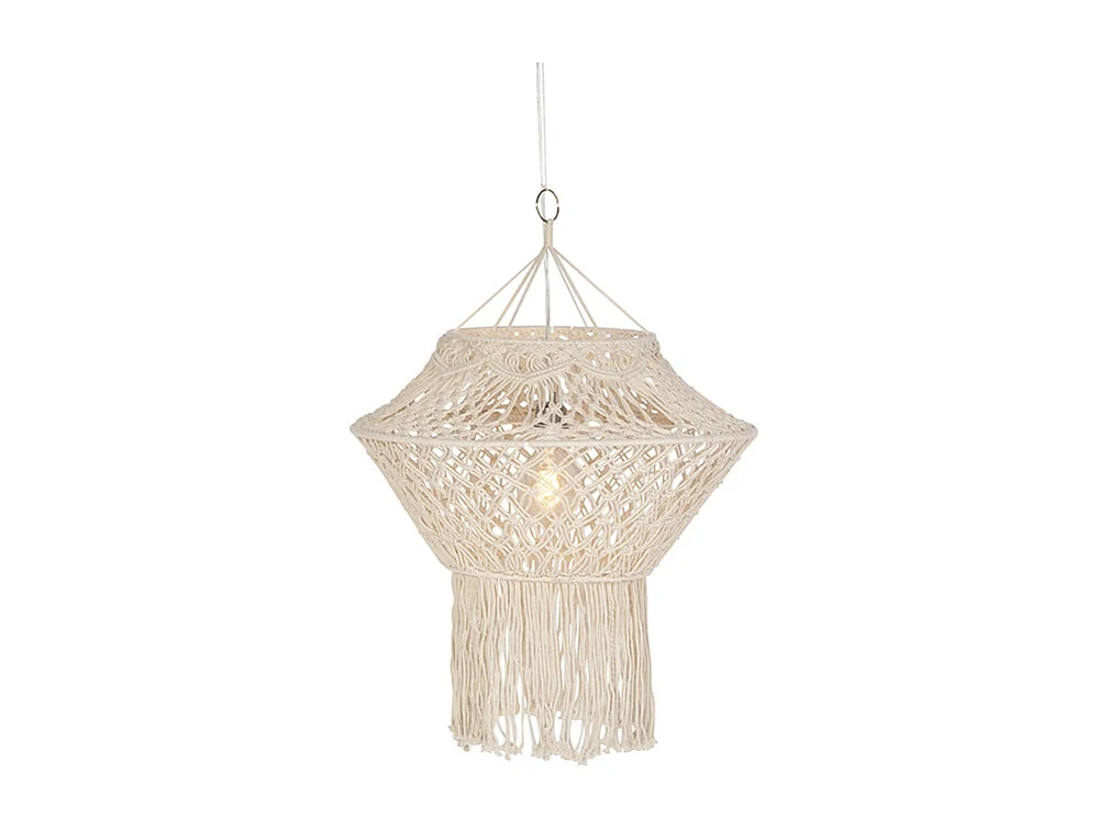 Lampe à suspension Country macramé 90 cm - String
