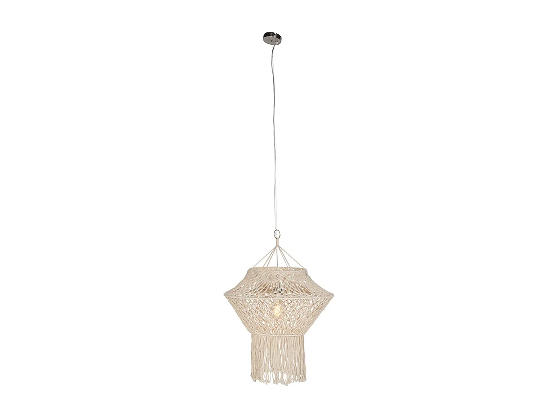 Lampe à suspension Country macramé 90 cm - String