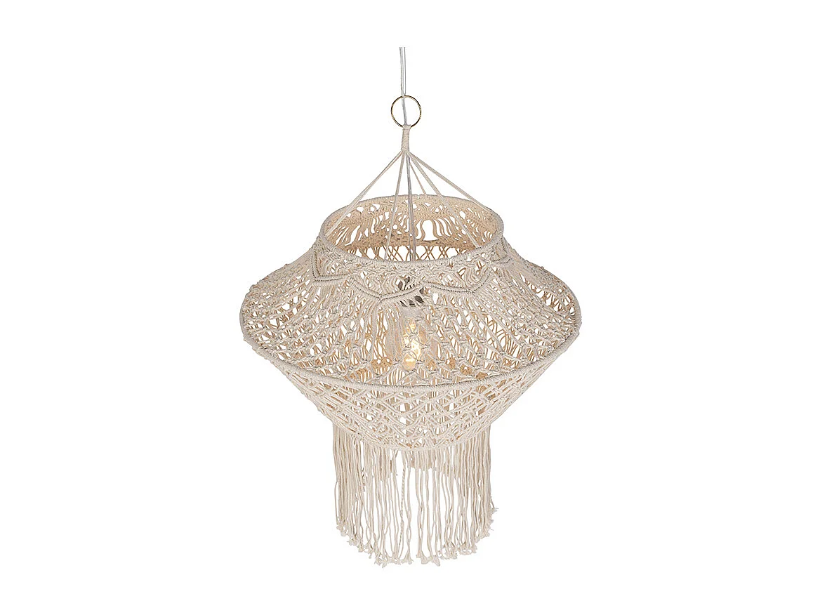 Lampe à suspension Country macramé 90 cm - String