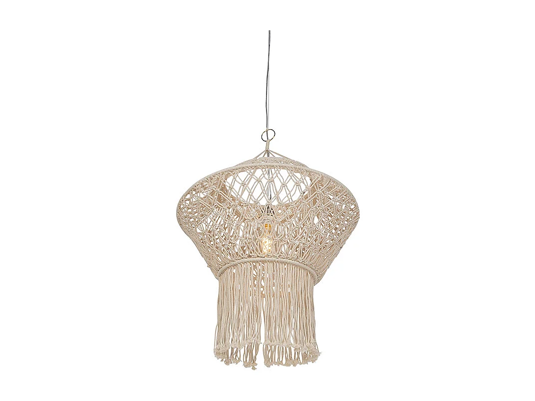 Lampe à suspension Country macramé 90 cm - String