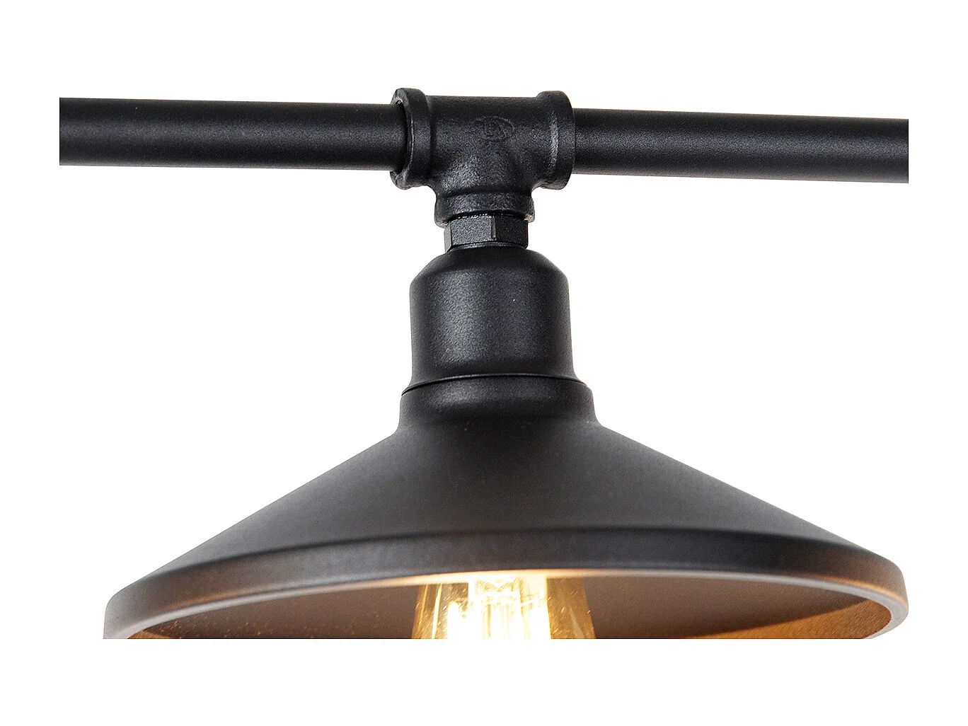 Suspension industrielle noire à 4 lumières - Laser