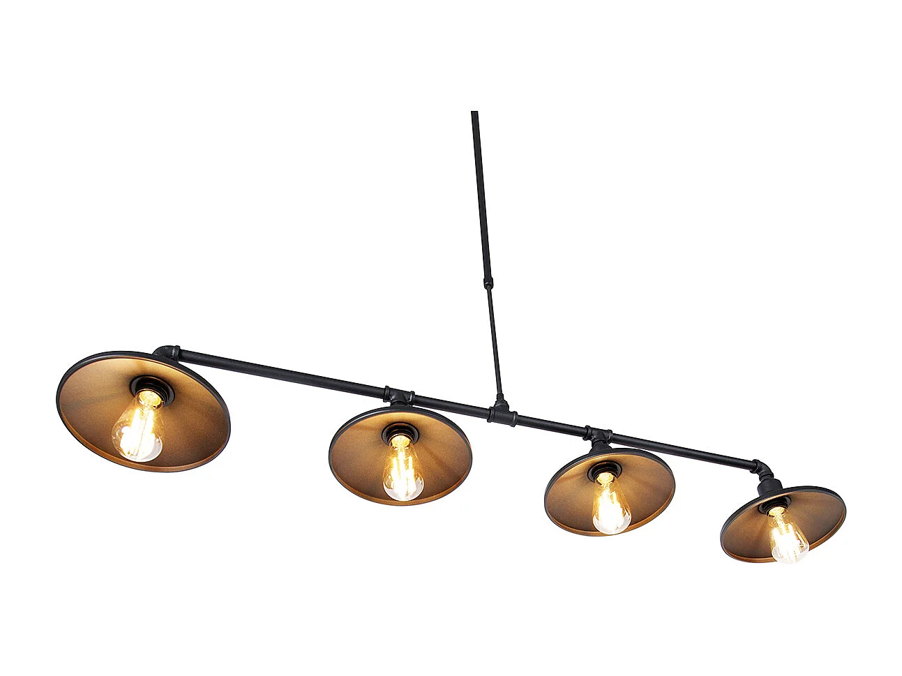 Suspension industrielle noire - 4 Laser