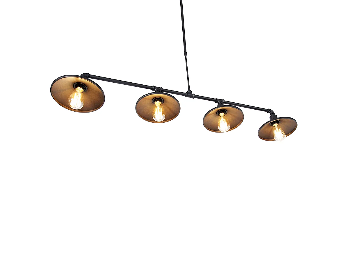 Suspension industrielle noire - 4 Laser