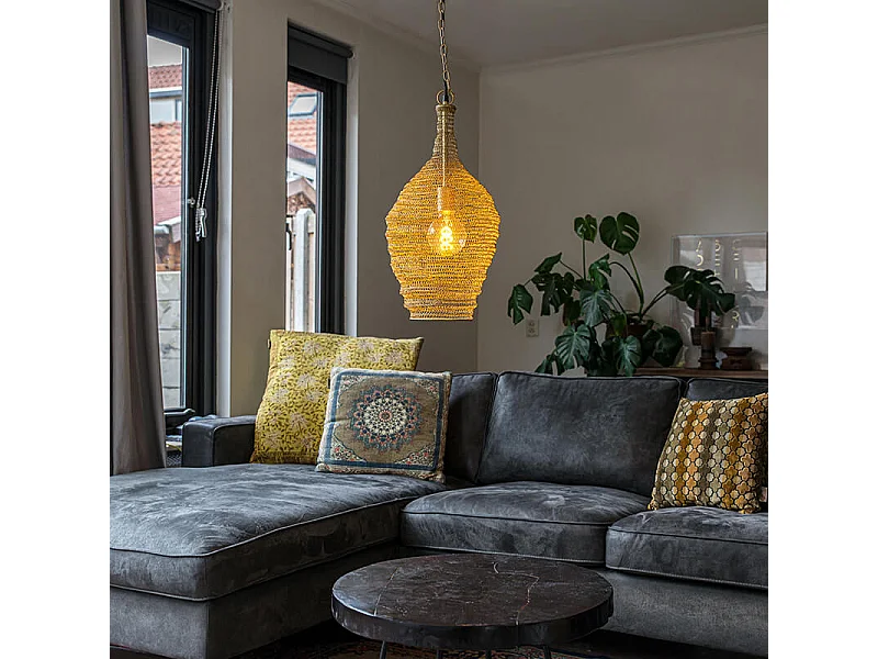 Suspension orientale dorée 30 cm - Nidum