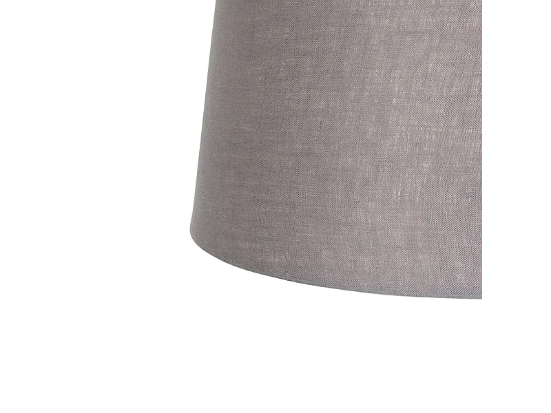 Suspension noire avec abat-jour en lin gris foncé 35 cm - Blitz