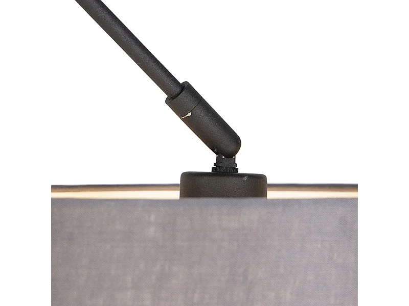 Suspension noire avec abat-jour en lin gris foncé 35 cm - Blitz